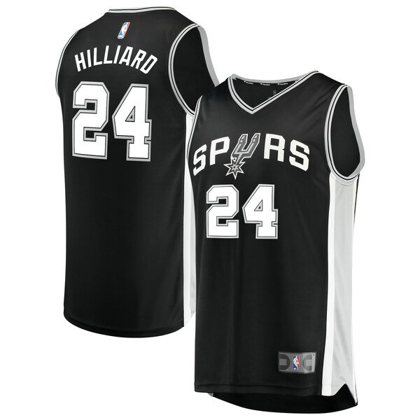 Camiseta Darrun Hilliard 24 San Antonio Spurs Icon Edition Negro Hombre